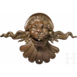 Brunnenmaske, Frankreich/Italien, 17./18. Jhdt.Bronzene Brunnenmaske in Form eines Löwenkopfes mit