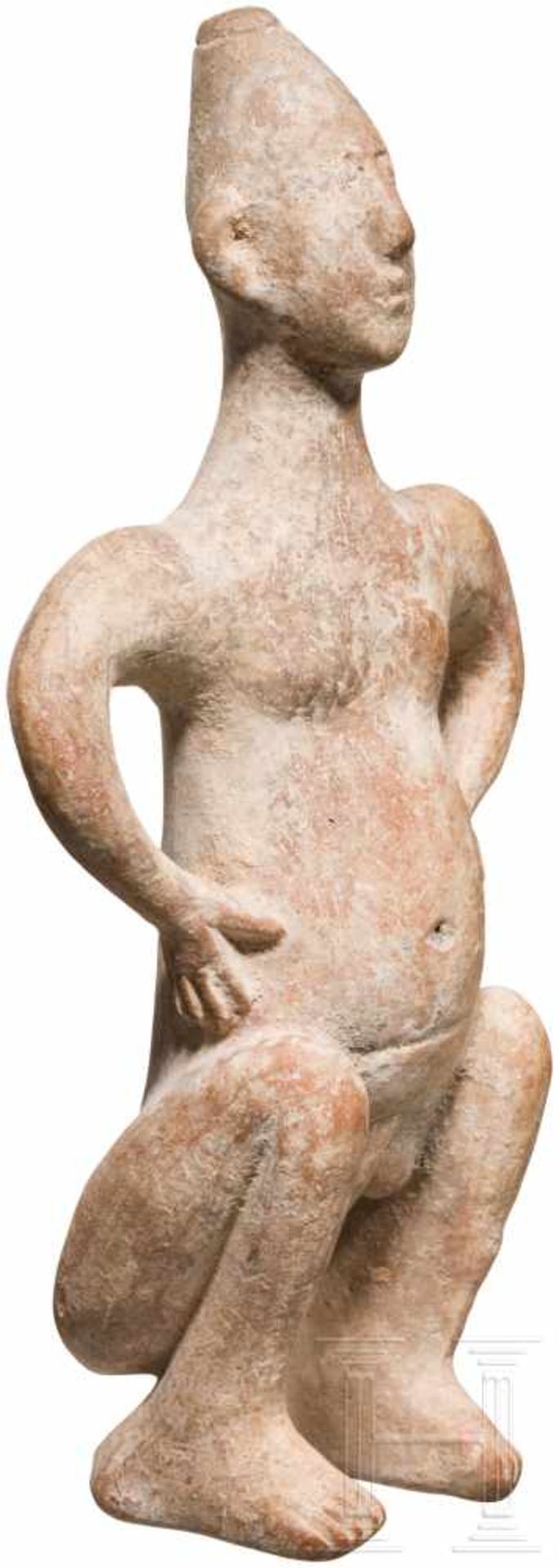 Außergewöhnliche Terrakotta-Statuette eines Hockenden, vorderasiatisch, Ende 2. Jtsd. v. Chr. - Bild 3 aus 5