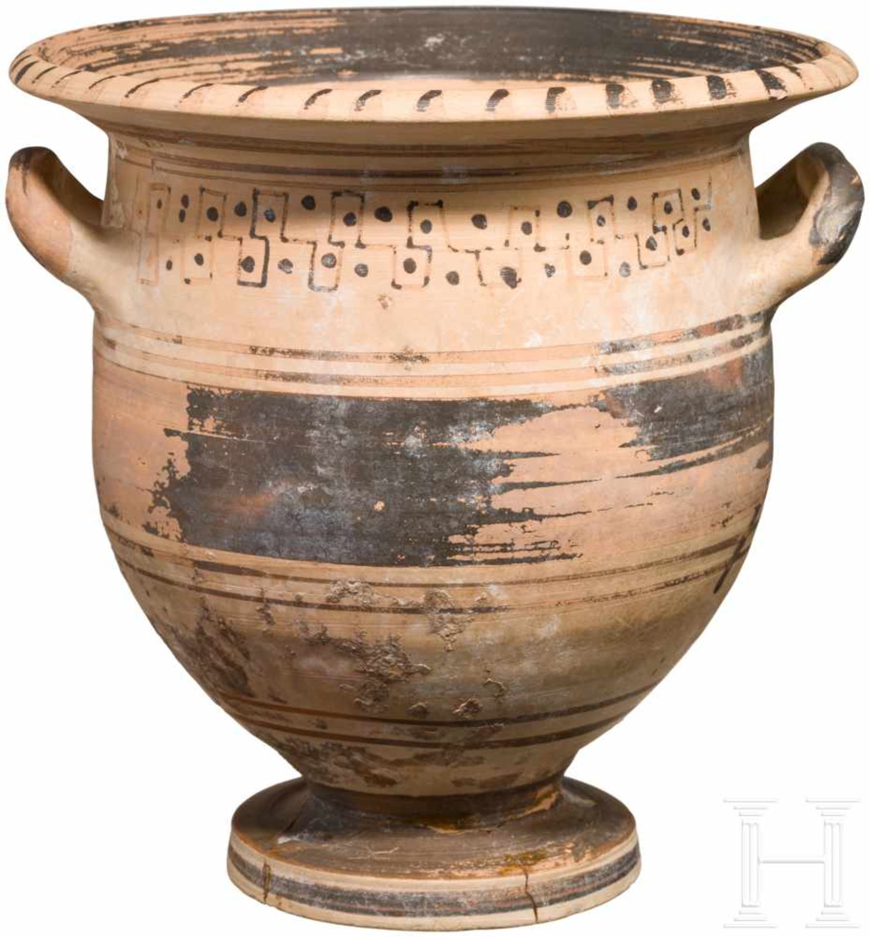 Glocken-Krater, Unteritalien, 6. - 5. Jhdt. v. Chr.Subgeometrischer, canosinischer Glocken-Krater.