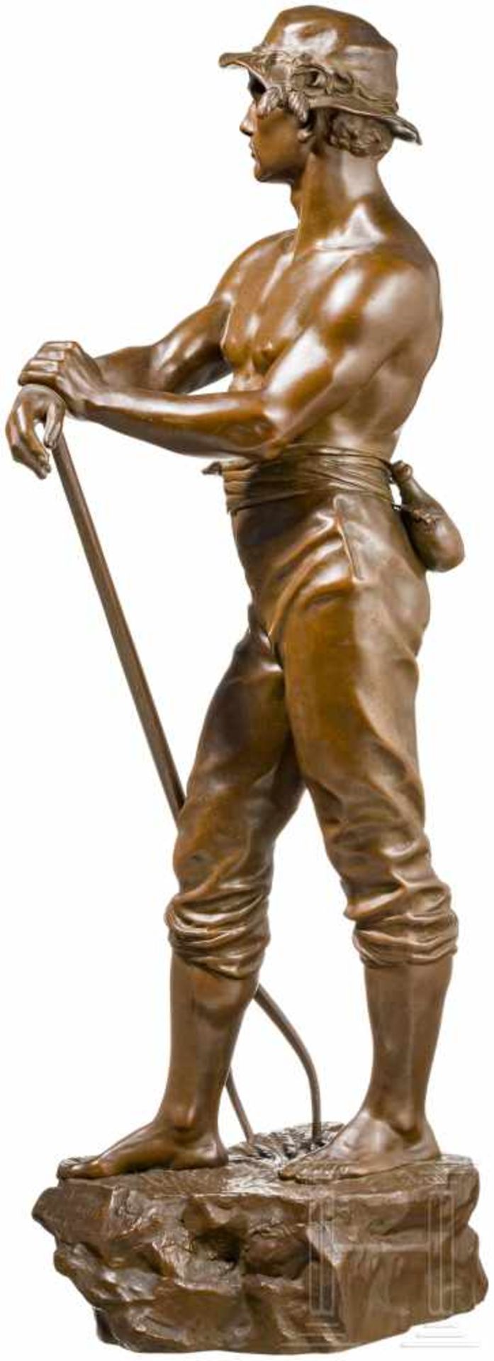 Charles Octave Lévy (1820-99) "Faneur", Frankreich, um 1880Bronze, patiniert. Stehender, junger - Bild 2 aus 4