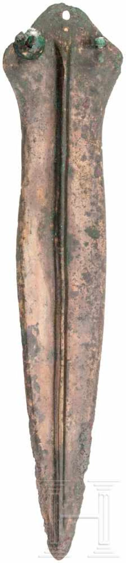 Klinge eines Kurzschwertes, Späte Bronzezeit, 12. - 10. Jhdt. v. Chr.Griffplattenkurzschwert mit