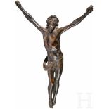 Barocker Christuskorpus aus Bronze, Italien, 17. Jhdt.Bronze mit schöner bräunlich-schwärzlicher