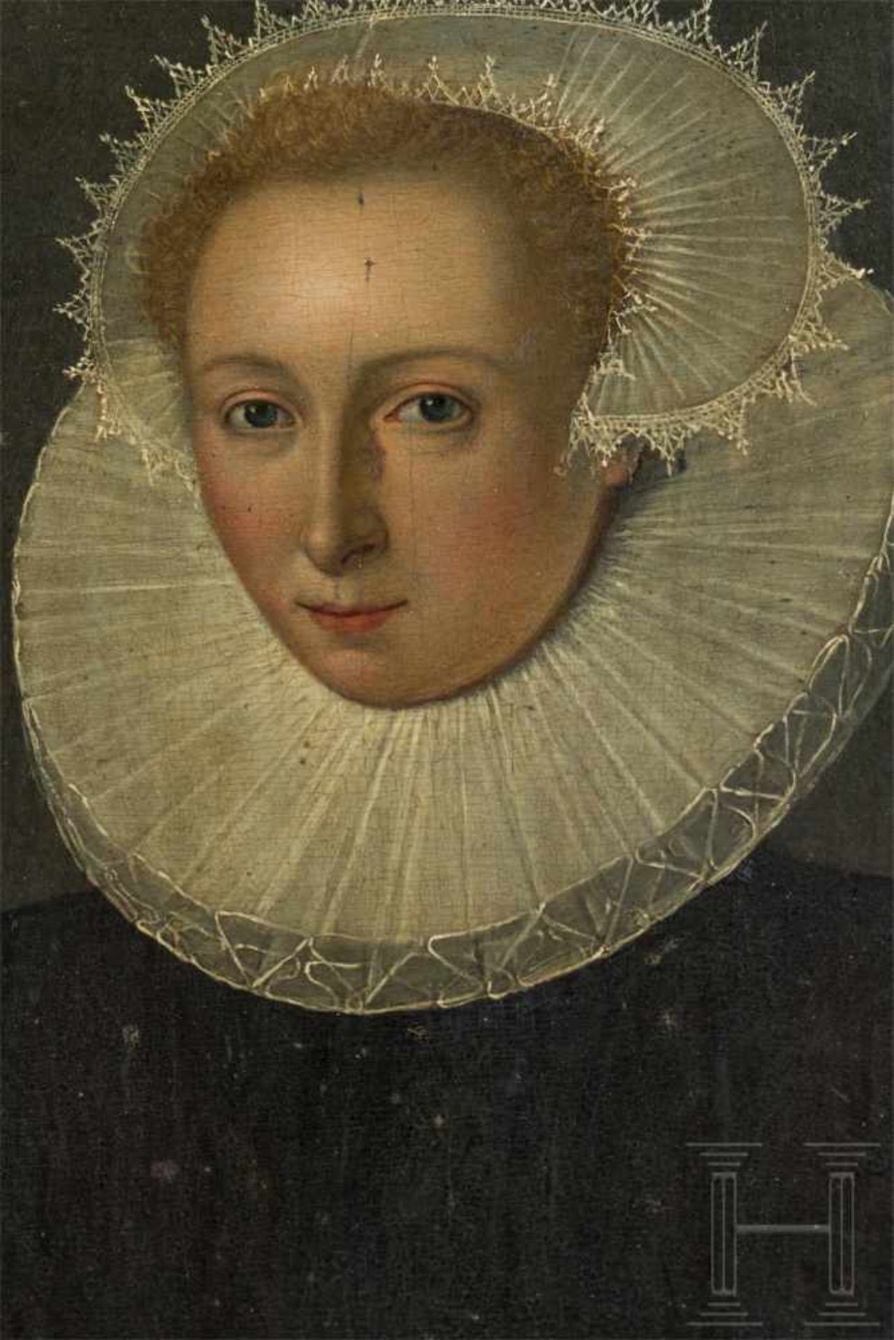Frans II. Pourbus - Portrait einer jungen Dame, datiert 1592Öl auf Holz. Dreiviertelportrait einer - Bild 2 aus 4