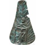 Votivblech aus Bronze mit Darstellung des Herkules, römisch, 2. - 3. Jhdt. n. Chr.Getriebenes