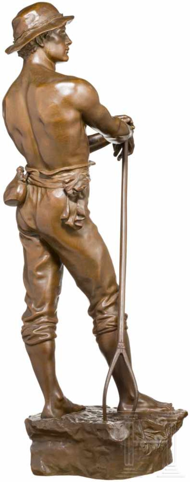 Charles Octave Lévy (1820-99) "Faneur", Frankreich, um 1880Bronze, patiniert. Stehender, junger - Bild 3 aus 4