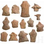Vierzehn Vinča-Idole, Südosteuropa, Neolithikum, 5. Jtsd. v. Chr.Vierzehn fragmentarisch erhaltene