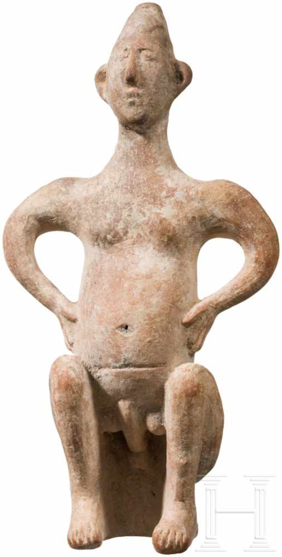 Außergewöhnliche Terrakotta-Statuette eines Hockenden, vorderasiatisch, Ende 2. Jtsd. v. Chr.