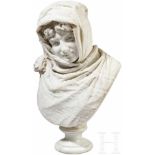Quirino Tempra (1849 - 1888), Marmorbüste "Winter"Einteilig gearbeitete Büste aus weißem Marmor