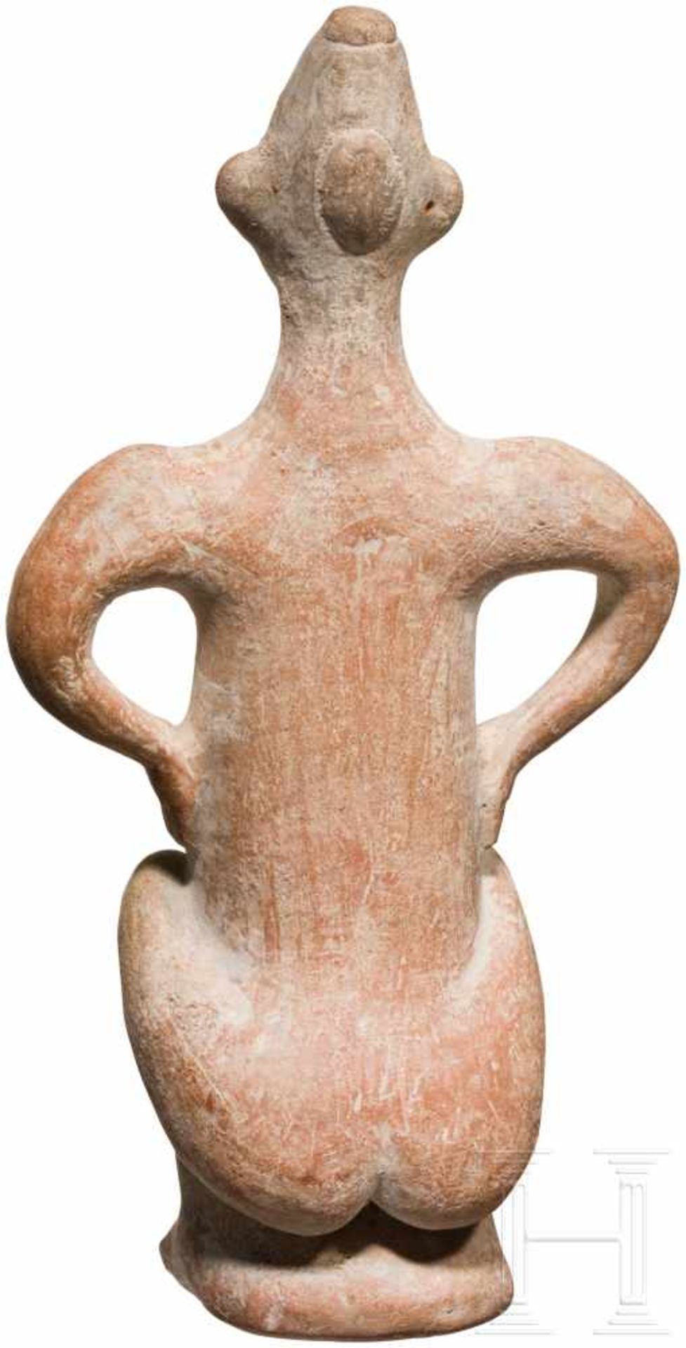 Außergewöhnliche Terrakotta-Statuette eines Hockenden, vorderasiatisch, Ende 2. Jtsd. v. Chr. - Bild 2 aus 5