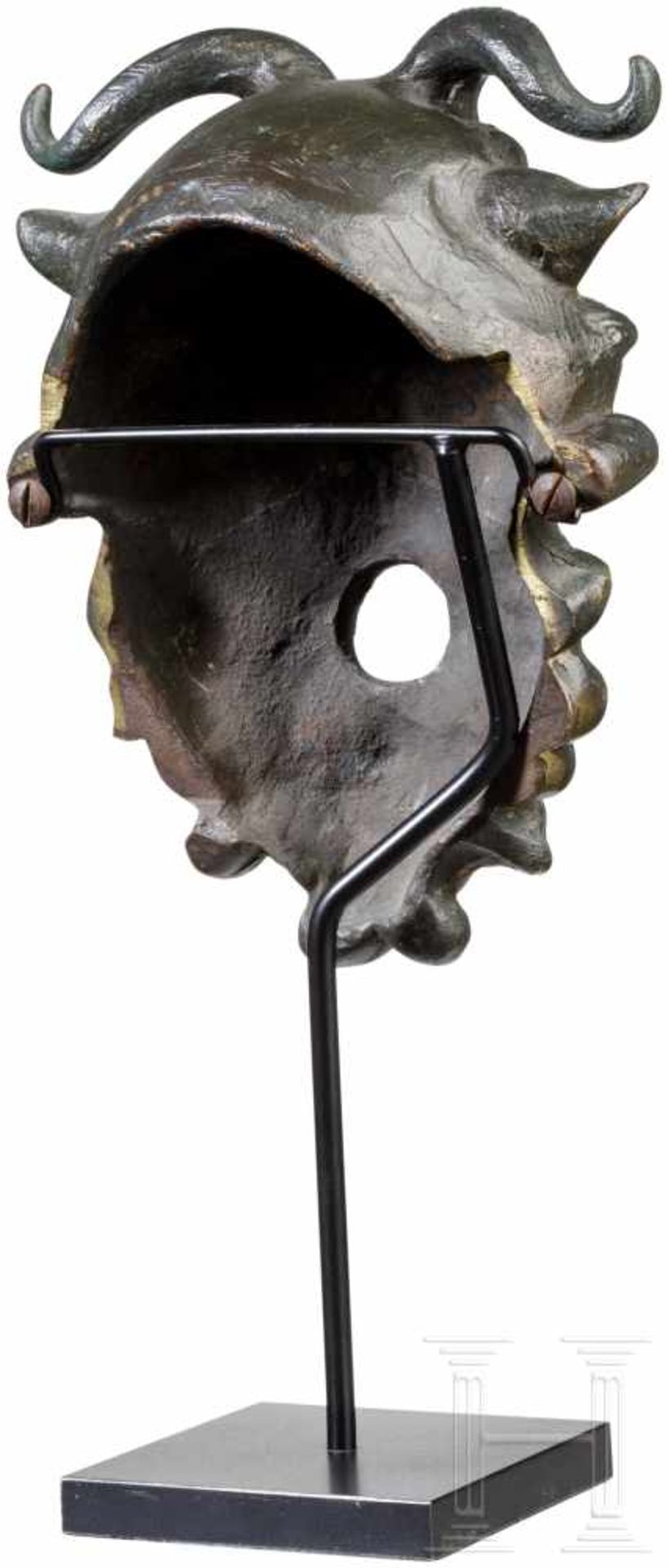 Klassizistisches Brunnenmaskaron in Gestalt des Pan, Italien, 19. Jhdt.Qualitätvolle, plastisch - Bild 2 aus 2