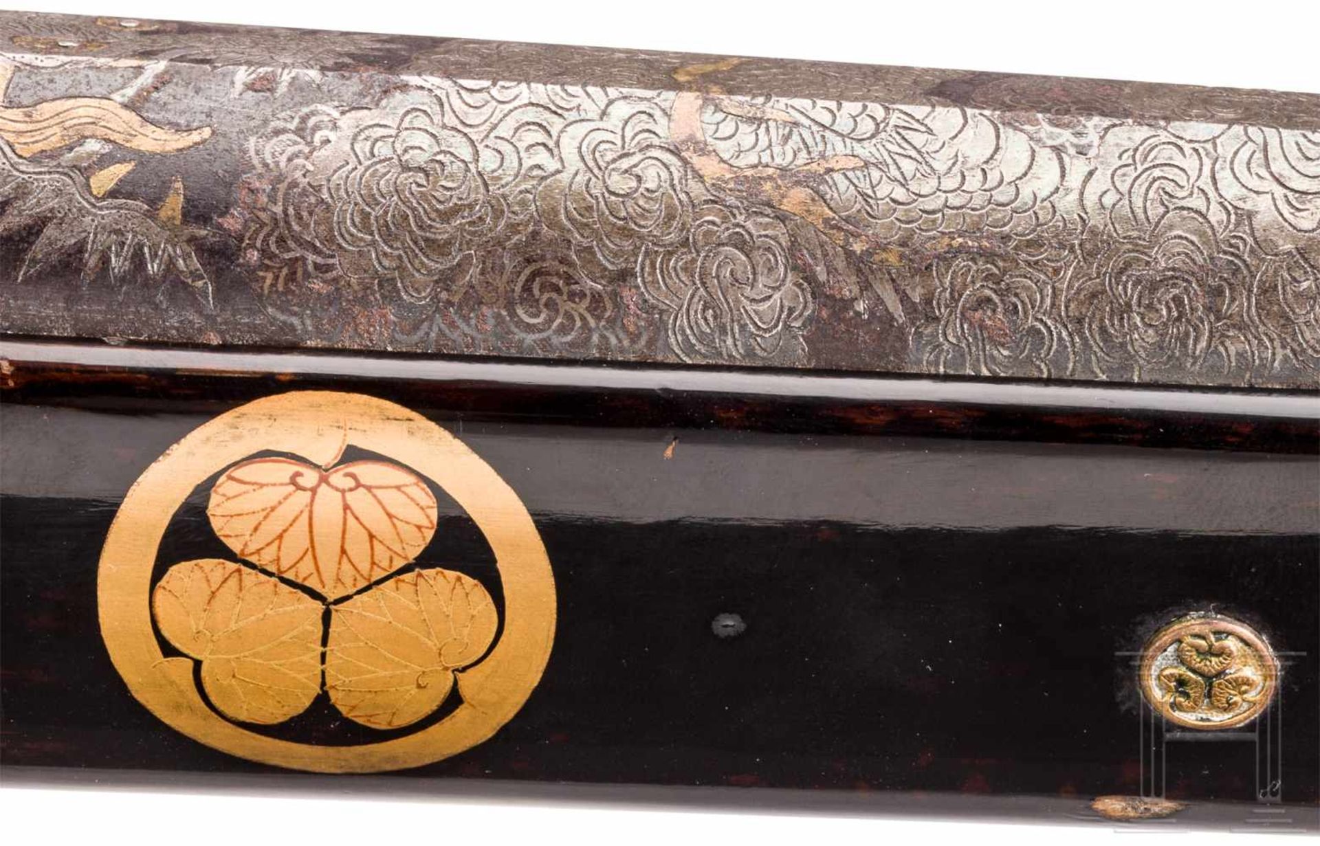 Bajo Tsutsu, Japan, späte Edo-Periode/ frühe Meiji-PeriodeGekürzter, eiserner Ikkaku-Lauf mit - Bild 3 aus 6