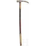 Prunkvoller Streithammer, osmanisch, 17. Jhdt.Kräftiger, vierkantiger Schnabel mit runder Tülle