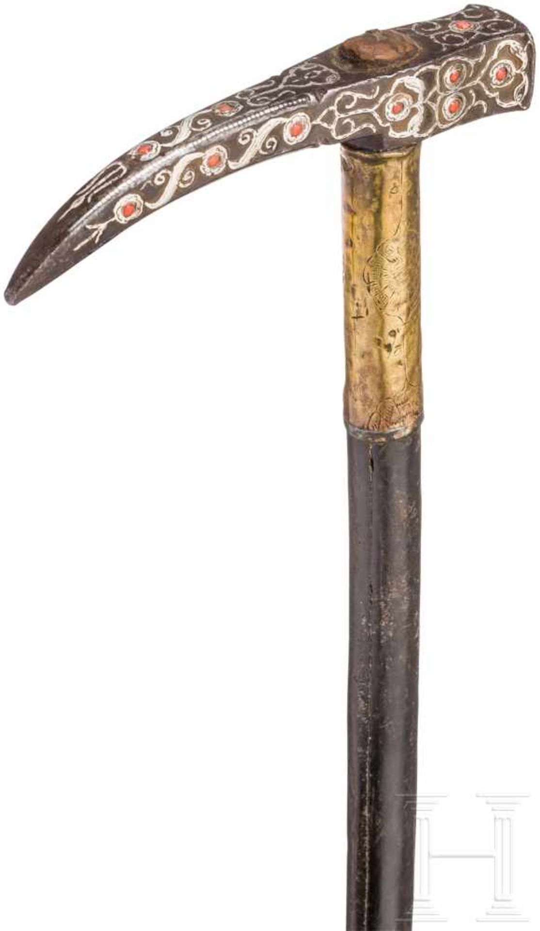 Prunkvoller Streithammer, osmanisch, 17. Jhdt.Kräftiger, vierkantiger Schnabel mit runder Tülle - Bild 4 aus 4
