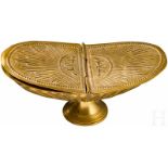 Weihrauchschiffchen, Frankreich, 18. Jhdt.Kupfer vergoldet, geprägter Dekor, eingeschobener Deckel