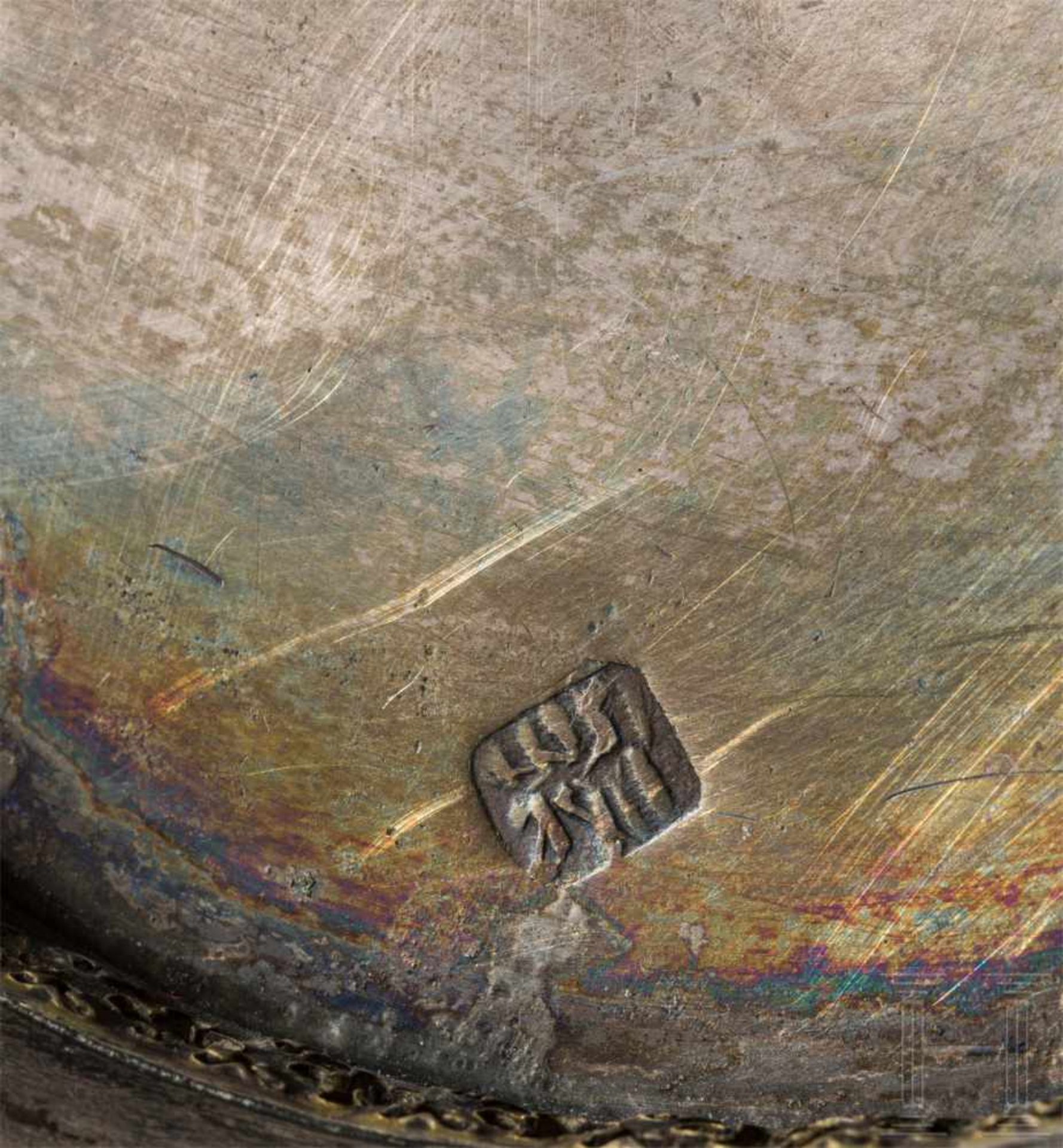 Silberne, vergoldete Monstranz, Frankreich, Historismus im Stil des 15. Jhdts.Turmförmiger, - Bild 6 aus 6