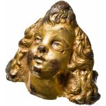 Vergoldetes Putto-Köpfchen, Italien, 16. Jhdt.Hohl gegossenes Köpfchen aus feuervergoldeter Bronze