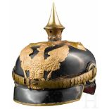 Helm für Offiziere der Dragoner, um 1910Glocke aus schwarz lackiertem Ersatzmaterial mit goldenen