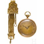 Goldene Taschenuhr mit Viertelstunden-Repetition und Chatelaine, Bouvier, Genf, 19. Jhdt.Vergoldetes
