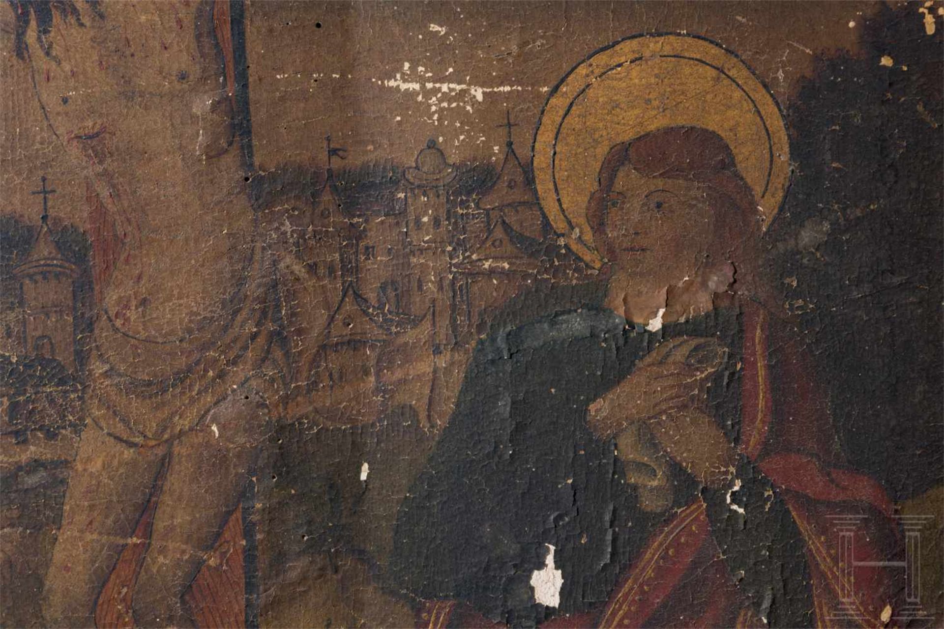 Tafelbild, Kreuzigung Christi, flämisch, 2. Hälfte 15. Jhdt.Tempera auf Kreidegrund, auf - Bild 4 aus 6