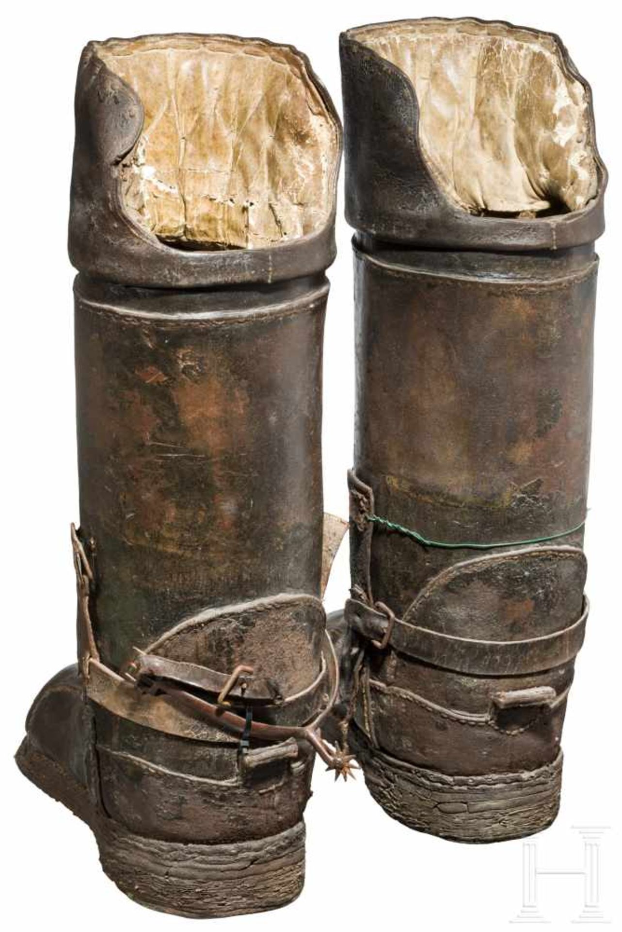 Ein Paar Kürassierstiefel, Frankreich, 2. Hälfte 17. Jhdt.Schwerer Schaft aus einem Stück - Bild 3 aus 5