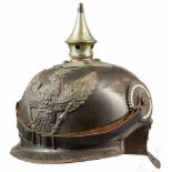 Helm M 1905 für Mannschaften der Jäger zu PferdeSchwarz brünierte Stahlglocke (außen zaponiert)