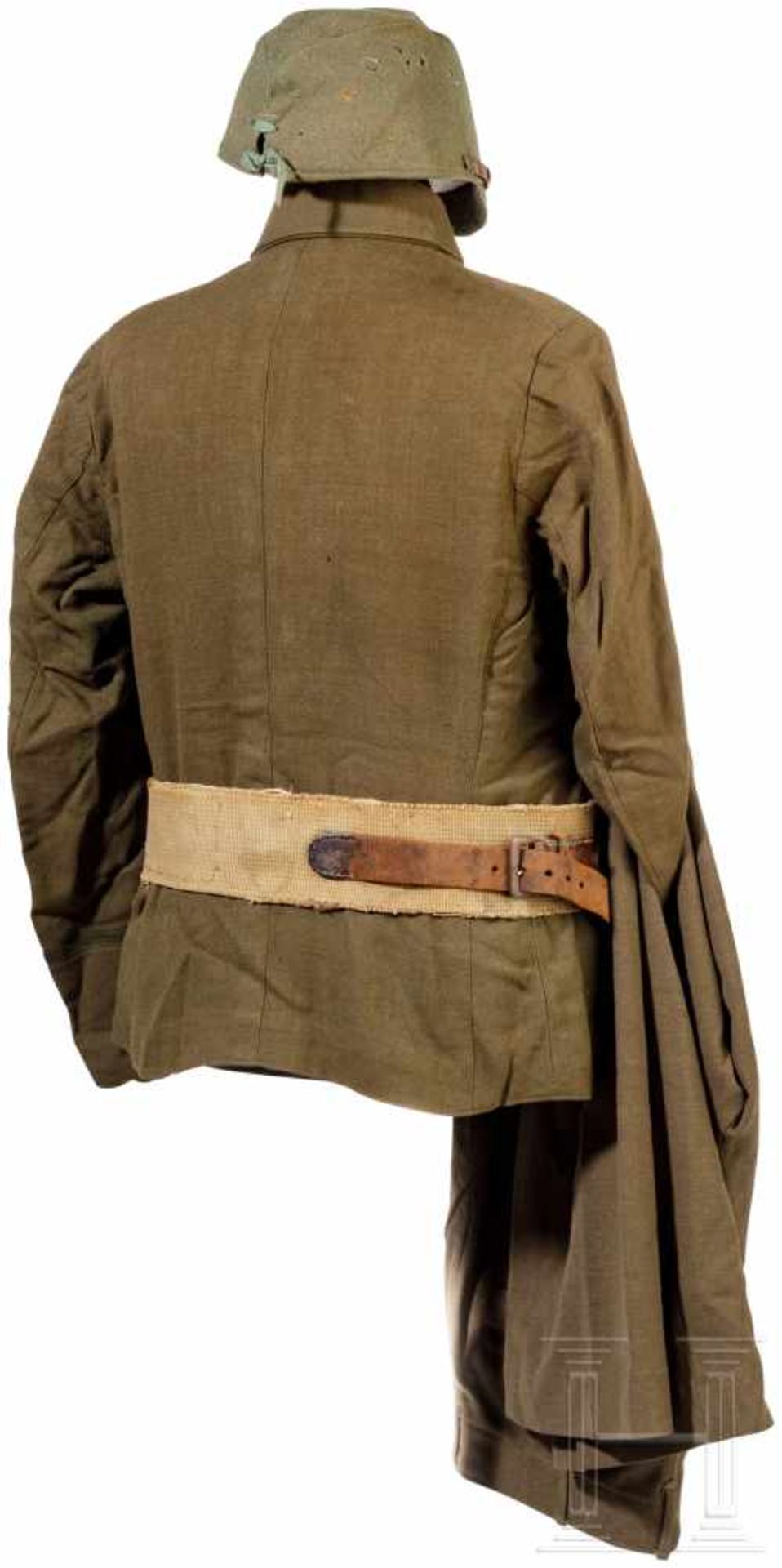 Uniform- und Ausrüstungsensemble für Oberleutnants im 2. WeltkriegGewebte Feldmütze aus grobem, - Bild 2 aus 7