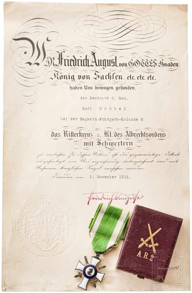 Albrechts-Orden - Ritterkreuz 2. Klasse mit SchwerternSilber, emailliert, einseitig geprägte