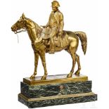 Louis Marie Moris (1818-83) - Napoleon I. Bonaparte zu PferdSchwere Bronzefigur, die rechteckige