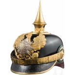 Helm für Offiziere im 8. Thüringischen Infanterie-Regiment Nr. 153, um 1910Glocke aus schwarzem