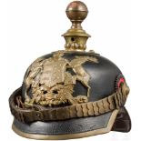 Helm für Mannschaften der Artillerie und AuszeichnungenSchwarz lackierte Lederglocke (krakeliert)