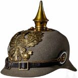 A War Model Prussian Enlisted Man Felt Infantry HelmetPressed, field grey felt body, front and