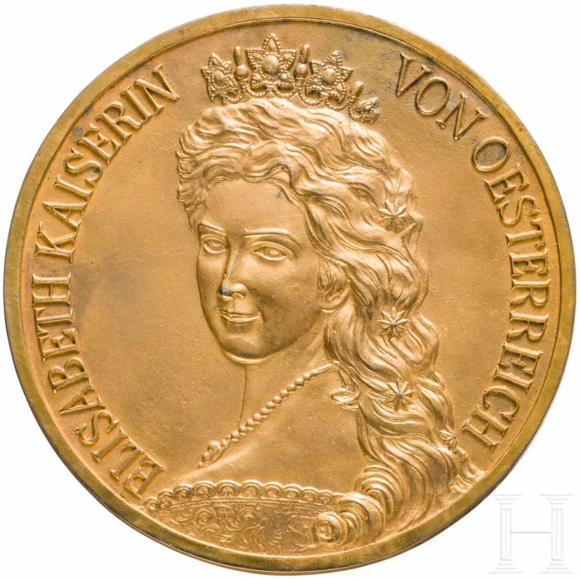 Kaiserin Elisabeth von Österreich - vergoldete Portraitplakette nach dem Portrait von F.X.