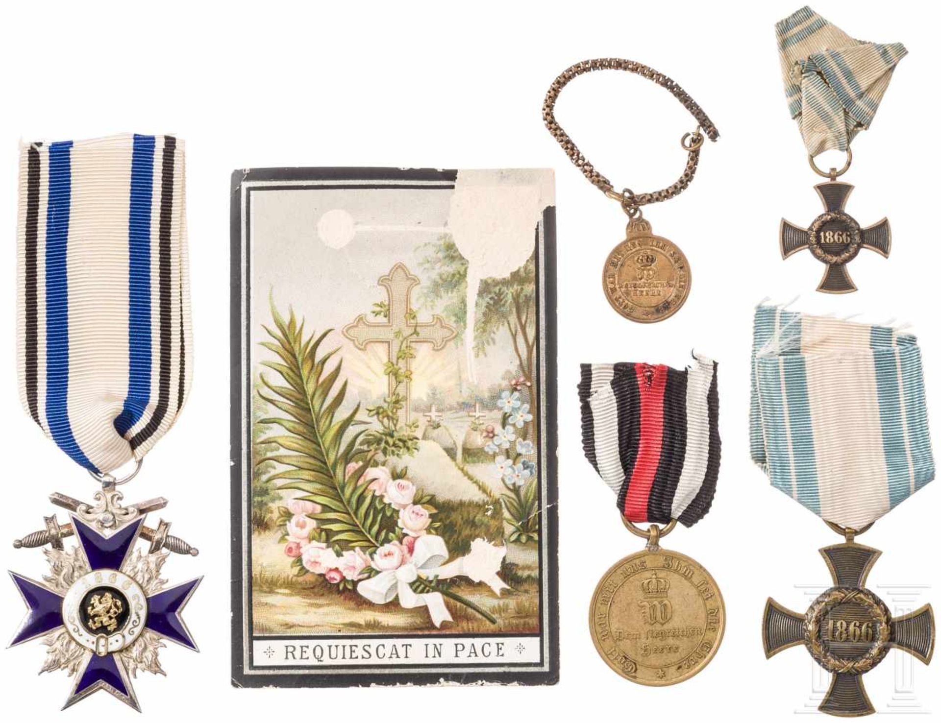 Militär-Verdienst-Orden 4. Klasse mit Schwertern, Nachlass eines Veteranen der Kriege 1866, - Bild 2 aus 2
