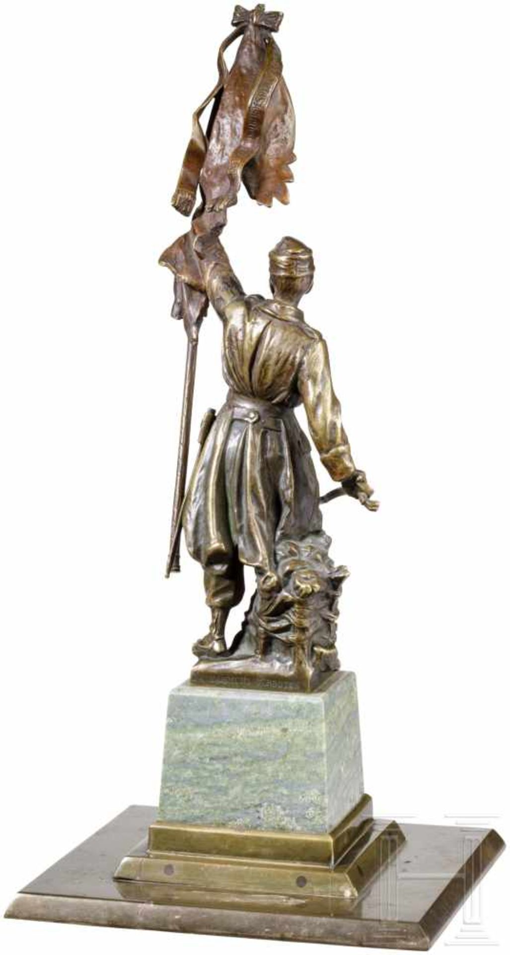 Johannes Benk (1844 - 1914) - Bronzeskulptur nach dem Deutschmeister-Denkmal in WienBronze mit - Bild 3 aus 3