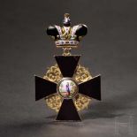 St. Anna-Orden, Kreuz 1. Klasse mit Krone, datiert 1867Kronenbügel und die Öse des Kreuzes mit St.