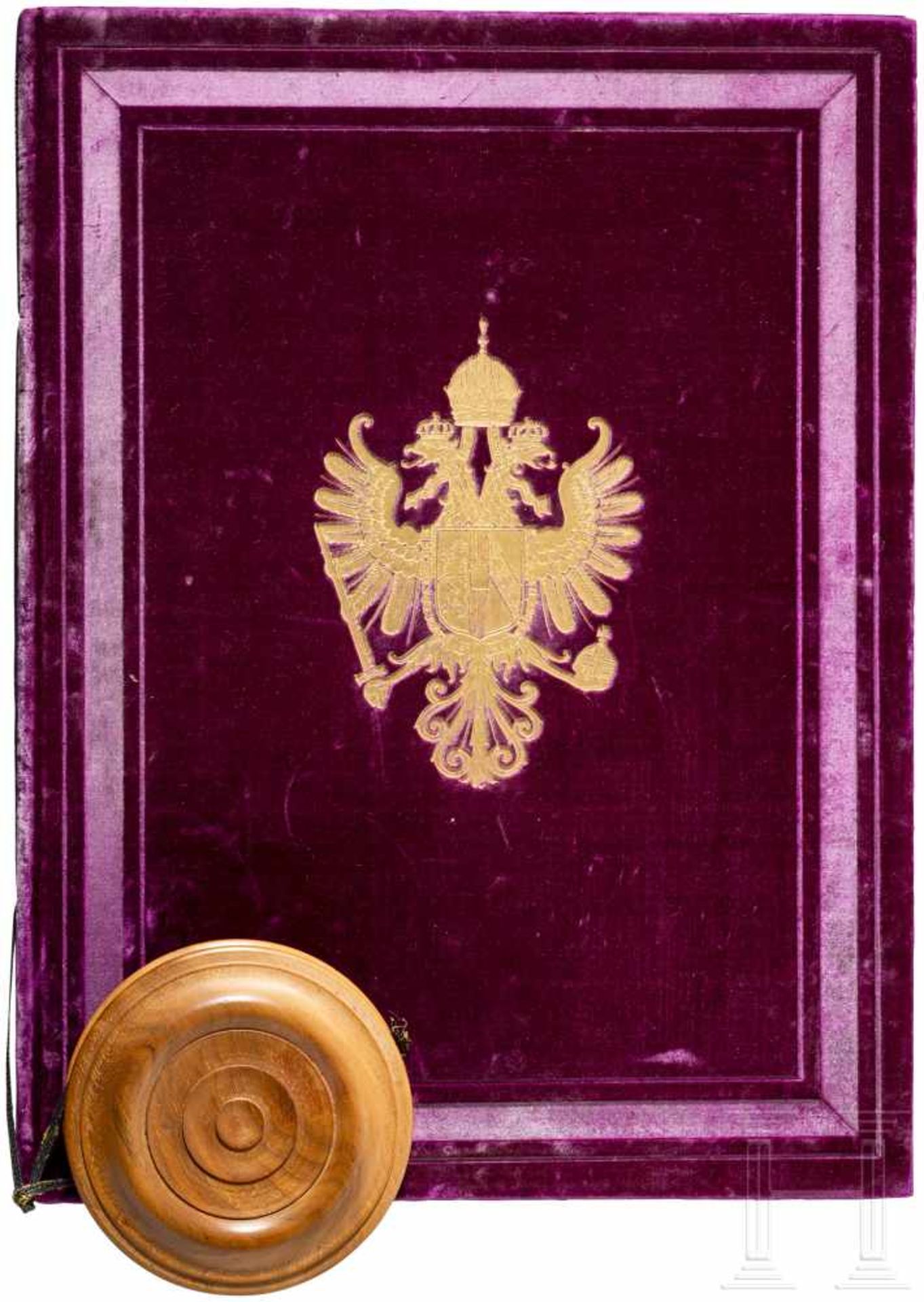 Kaiser Franz Joseph I. von Österreich - Adelsdiplom von 1903Achtseitige Pergamenturkunde in - Bild 3 aus 6