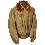 An AAF Flight Jacket for Aviation PersonnelOlive colour cotton fabric type B-15A jacket with fur