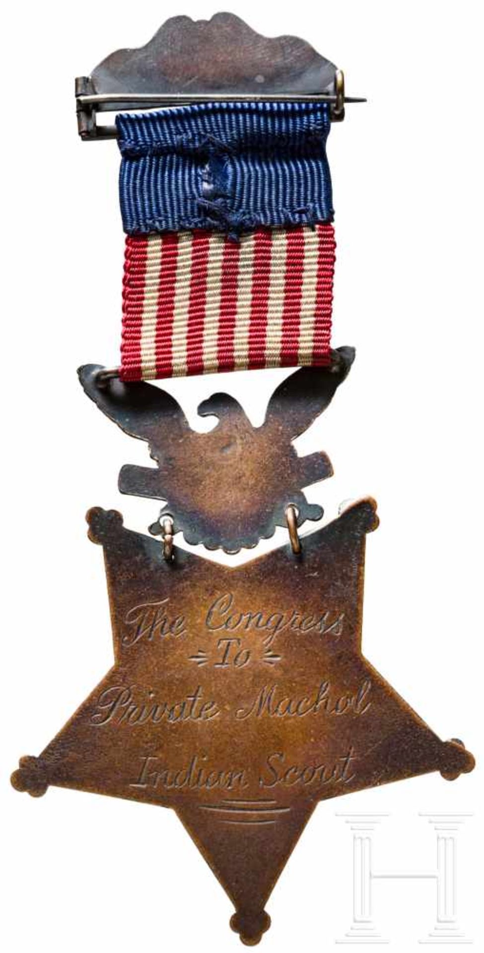 Private Machol - Medal of Honor, verliehen an den Indian Scout am 12. April 1875In Kupfer geprägter, - Bild 3 aus 3