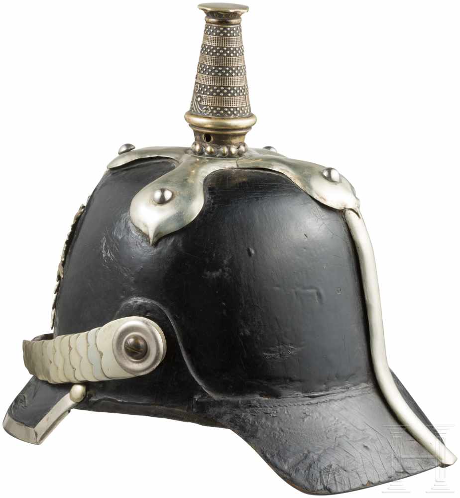 Helm M 1860 für Mannschaften der Herzoglichen Infanterie, um 1865Kammerstück. Glocke mit Vorder- und - Image 4 of 5
