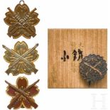 Vier Schießleistungsabzeichen, Meiji- und Showa-PeriodeReliefiertes Bronzeabzeichen aus der Zeit des