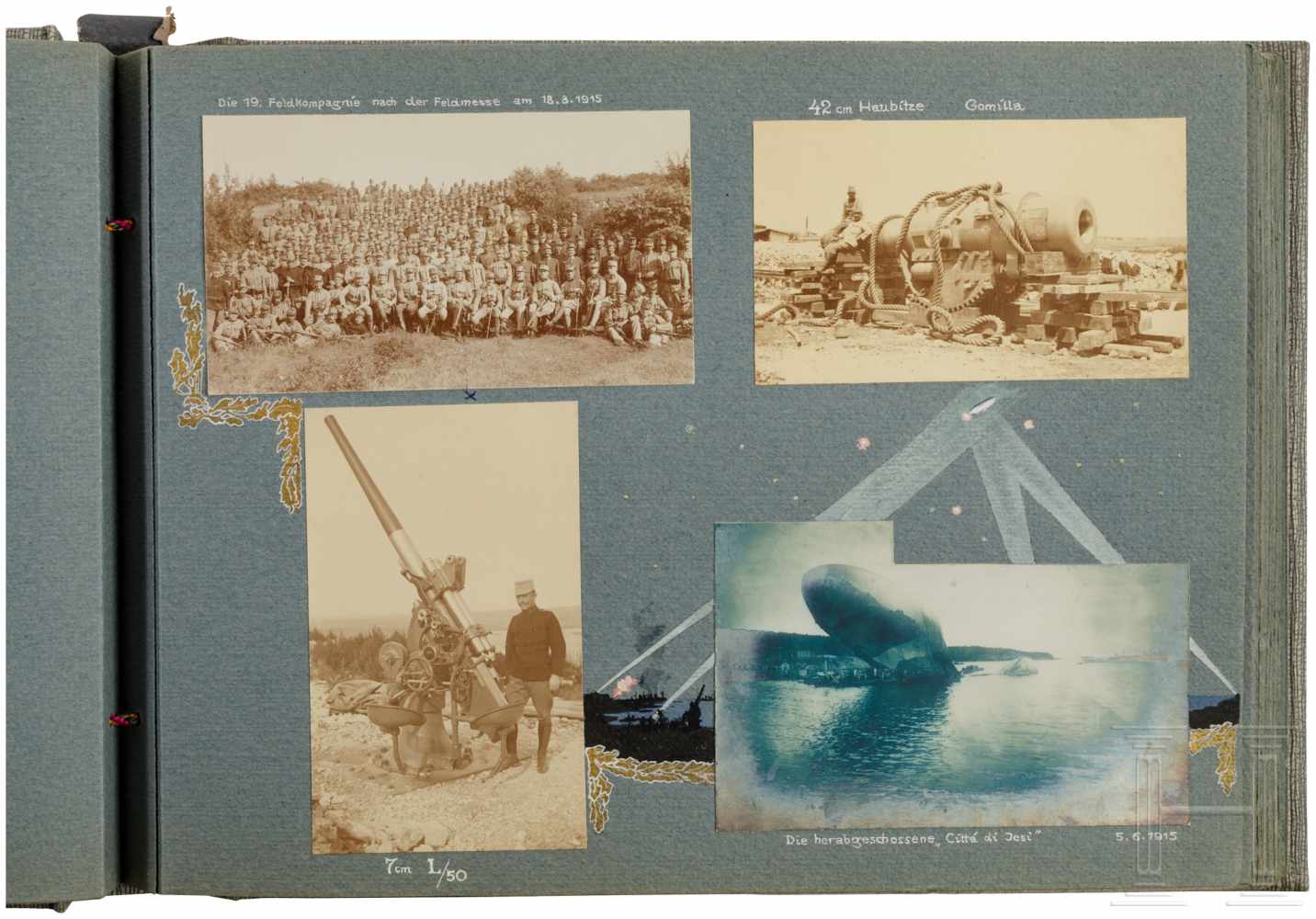 Fotoalbum "Landwehr-Feldhaubitz-Division No. 13" - Einsatz an der Alpenfront im 1. Weltkrieg, - Image 4 of 5
