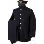Uniform für Unteroffiziere der Marine, 2. WeltkriegDeckel und Bund aus dunkelblauem Wolltuch,