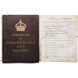 Besucherbuch der preußischen Kronprinzessin, datiert 1882 - 1888Zwei gebundene Teile als Fragmente