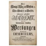 Kurfürst Friedrich August II. von Sachsen - Mandat gegen Deserteure vom 30.10.1738Vier