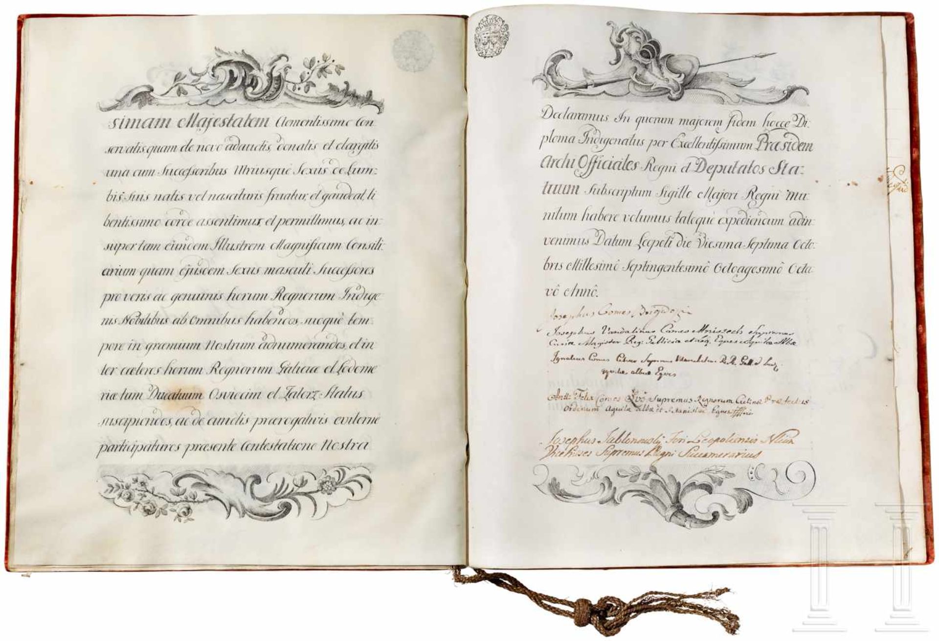 Kaiser Joseph II. - Adelsdiplom von 1788Pergamenturkunde in lateinischer Sprache mit sechs - Bild 6 aus 8