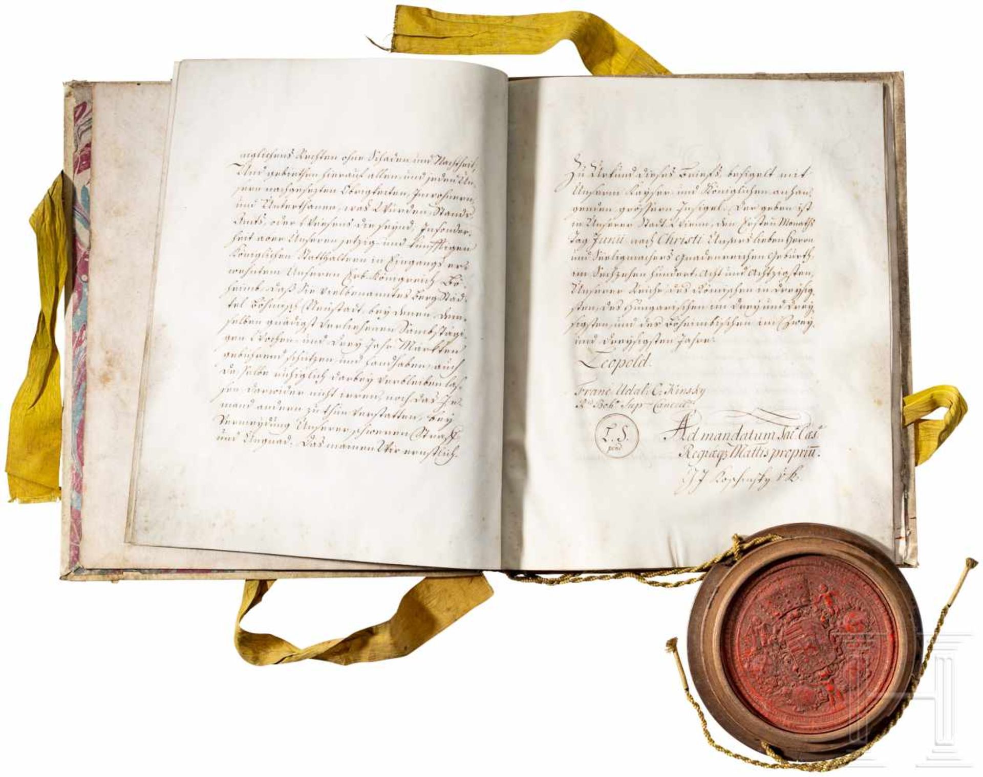 Maria Theresia - Bestätigung der Privilegien von Böhmisch-Neustadt, datiert 1747Pergamenturkunde mit