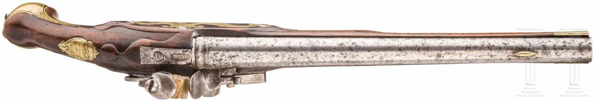 Steinschlosspistole M 1742 für das Chevaulegerregiment Graf RutowskiGlatter Lauf im Kaliber 19 mm - Bild 3 aus 3