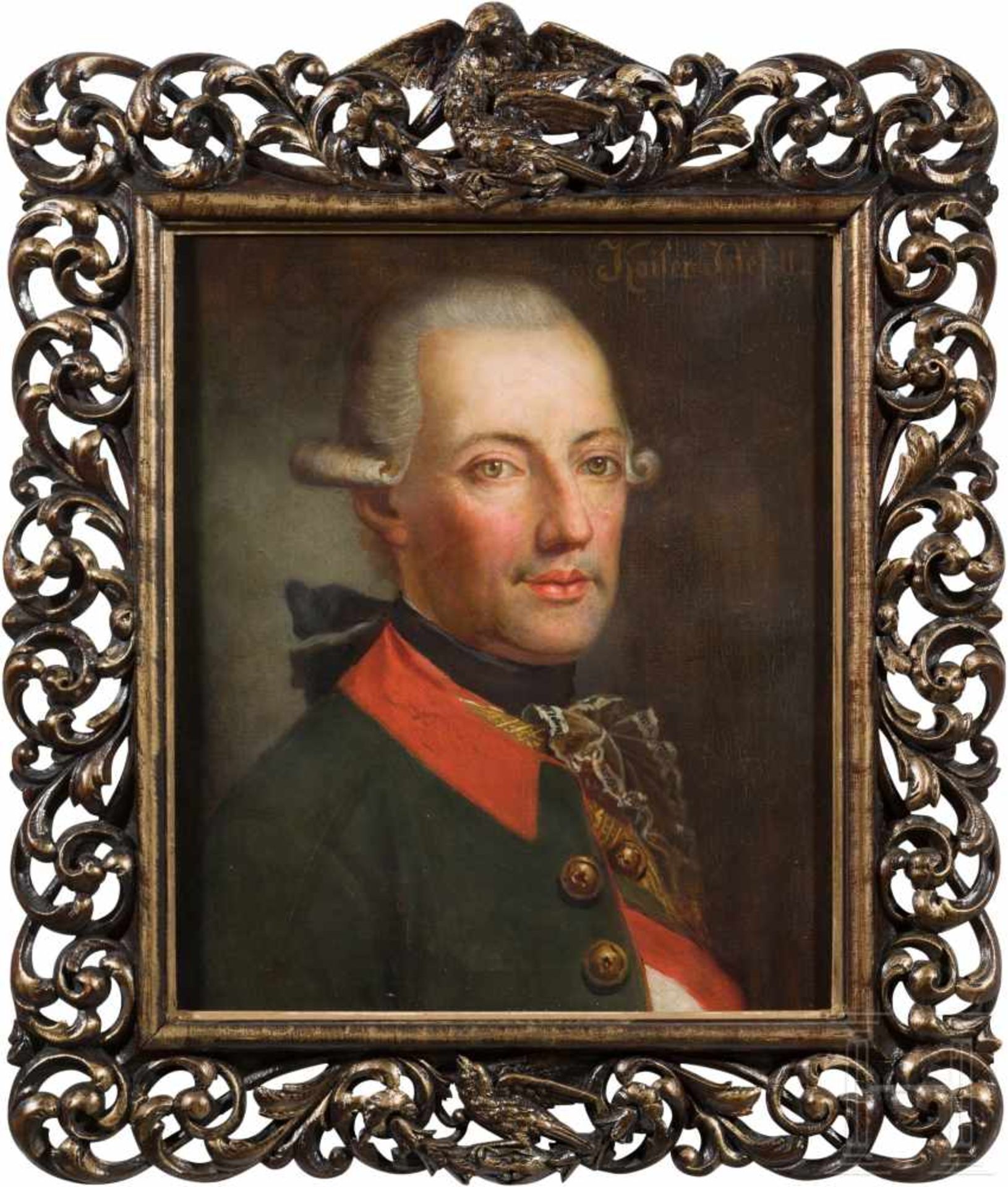 Kaiser Joseph II. (1741 - 1790) - Brustportrait in Dragoneruniform um 1780Öl auf Leinwand (