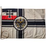 A Naval Battle FlagCotton fabric printed flag with iron cross in corner and Hohenzollern eagle at