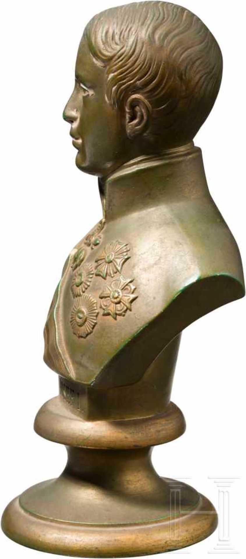 Kaiser Franz Joseph I. von Österreich - Büste aus GlasDie Büste aus Glas (!) gefertigt, bronzefarben - Bild 2 aus 4